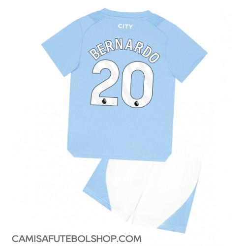 Camisa de time de futebol Manchester City Bernardo Silva #20 Replicas 1º Equipamento Infantil 2023-24 Manga Curta (+ Calças curtas)